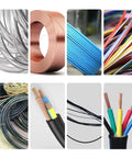 Various types of wires and cables including copper, plastic-insulated, and scrap metal for Compact Electric Wire Stripper Tool use.