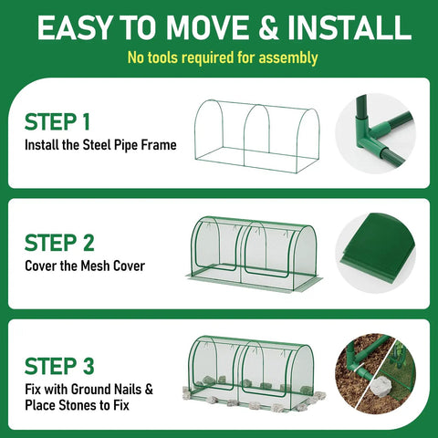 Garden Plant Netting Mesh Cover For Raised Bed 98x49x49in With Roll Up Zipper Door Large Tunnel Netting For Vegetables And Fruits Bird And Insect Proof Keeps Plants Airy And Safe Green
