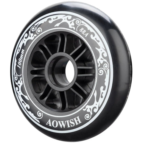 100mm Inline Skate Wheels Set Of 3 88A Outdoor Speed Skating Replacement Wheels For Roller Blades No Bearings Included Black Grippy Ride With Long Lasting Roll