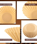 Heavy Duty Unbleached Paper Coffee Filters 100 Count Disposable Basket Style Brew Bags, showcasing sturdy construction and wavy edges.