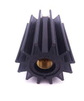 Front view of Neoprene Water Pump Impeller 09 820B for Marine Engine Cooling, showing 12 blades, fits DJ Pump, 95mm diameter