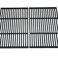 Rock Solid Porcelain Coated Cast Iron Cooking Grid Grill Grate Replacement For Charbroil Brinkmann 19X25 Inch shown in two-piece set.