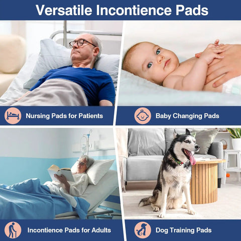 Extra Large Disposable Bed Pads 40 By 36 Inches, 30 Pack Heavy Duty Incontinence Underpads in hospital and home settings.