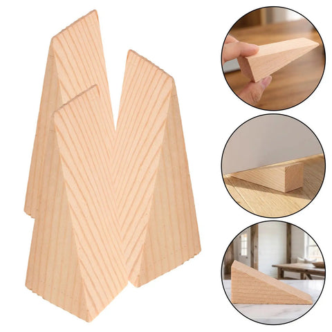 No Slip Wood Door Wedge Set 20 Pack Triangle Door Stops For Home And Bathroom, Durable Hardwood Door Stoppers setup view