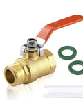 Brass Garden Hose Shut Off Valve Ball Valve Three Quarter Inch GHT Female To Male Full Flow Connector With Long Handle