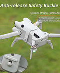 30cm Height Landing Gear For Mini 4 Pro Drone with silicone anti-release safety buckle for secure attachment.