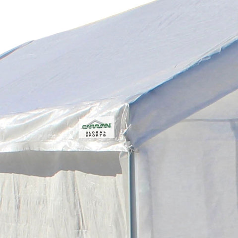Heavy Duty 10x20 Canopy Sidewalls With Straps White Weatherproof Panels For Carport Garage Storage, Windproof Four Panels, Durable Protective Weather Cover For Inflatable Garage Covers