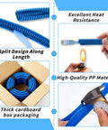 Blue Split Wire Loom Tubing Half Inch 250 Ft Auto Marine Wire Protector Conduit Kit with install tool and cable ties, flexible covers