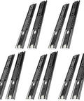 Top Shelf Soft Close Drawer Slides, 5 Pair Full Extension Ball Bearing Tracks, 16 Inch Side Mount Rails For Kitchens And Dressers, Built Tough Smooth Gliding Hardware In Black displayed from the front.