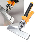 6 Inch Sheet Metal Seamer Bender Straight Jaw Pliers for HVAC Metal Bending Tool showing ergonomic non slip handle in use on metal