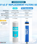 Under Sink Water Filter Replacement Kit For FX12P FX12M TFM24 GXRM10RBL GXRM10G RO Systems with CTO & RO membrane filters diagram