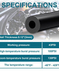 Silicone Vacuum Hose For Automotive 5mm ID Five Feet Long Black Heavy Duty High Temperature Vacuum Line 11mm OD Flexible Tube
