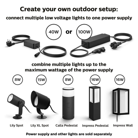 Diagram showing Smart Outdoor Pathway Lights 3 Pack White And Color Ambiance LED Walkway Lighting With Weatherproof Low Voltage Design Bridge