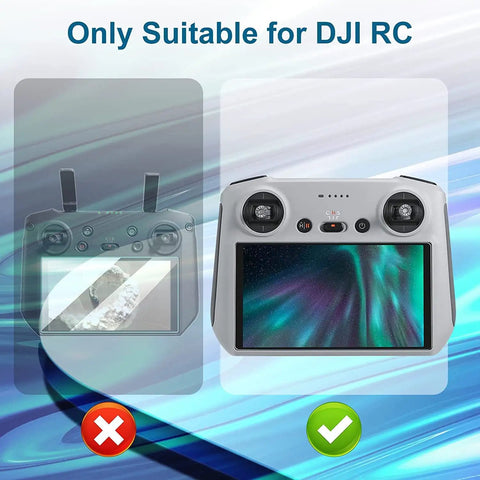 Glare Free Matte Screen Protector For DJI Mini 5 Pro Mini 4 Pro Mini 3 Air 3S Drones And DJI RC RC 2 Controllers Two Pack Ultra Thin 0.2mm 9H Tempered Glass Frosted Coating Reduces Glare And Protects Eyes applied on a remote controller display