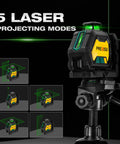 Pro Grade 360 Degree Laser Level With Tripod Plumb Dots And Cross Line Self Leveling IP54 Rechargeable Three Brightness Settings