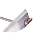 Close-up of stainless steel blade on Nejiri Gama Handheld Weeder Scraper Hoe Pro Grade Japanese Stainless Steel Blade Four Inch Width