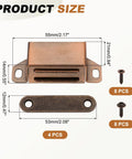 Stainless Steel Cabinet Door Magnets Set Of Four Two Point Two Inch Heavy Duty Magnetic Catches for Kitchen, size details