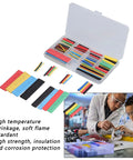 Ultimate 164 Pc Heat Shrink Tubing Kit With Durable Polyolefin Insulation Sleeves For Electrical Wire Grouping And Solder Joint Protection Perfect For Pros And Hobbyists Alike! assorted heat shrink tubes in case
