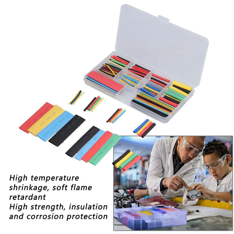 Ultimate 164 Pc Heat Shrink Tubing Kit With Durable Polyolefin Insulation Sleeves For Electrical Wire Grouping And Solder Joint Protection Perfect For Pros And Hobbyists Alike! assorted heat shrink tubes in case