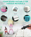 6 In 1 Foam Cutter Kit With 22W Transformer And Digital Voltage Controller, includes knife cutting foam snowmen display