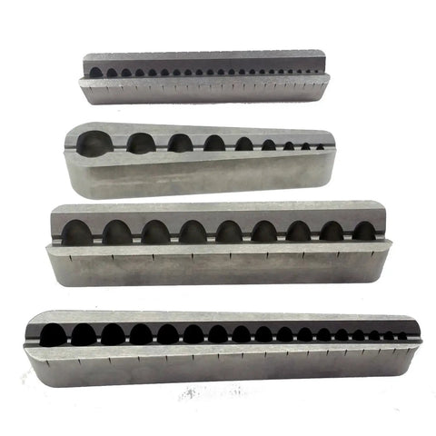 4 Piece Precision Drill Guide Set With SAE Hole Sizes And Numbered Holes, Durable Nickel Alloy Steel, Rust Resistant Finish
