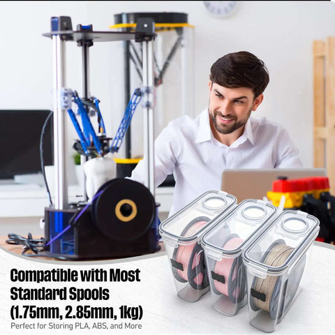 8 Pack 3D Printer Filament Storage Boxes Portable Sealed Waterproof and Dustproof With Desiccant and Pen for Studio Office Workshop