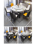 Heavy Duty Kitchen Lazy Susan Turntable With Glass Rotating Tray And Aluminum Swivel Base in dining setup