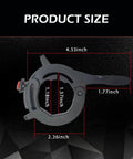 Universal Motorcycle Cruise Control With Throttle Lock And One Button Release dimensions diagram on black background.