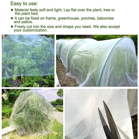 8x12 Ft Garden Netting Fine Mesh Insect Barrier For Plant Protection Pro Grade Mosquito Bird Barrier Mesh Cover For Vegetables