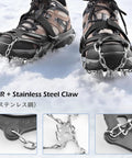 Grippy Ice Cleats For Boots And Shoes With Stainless Steel Micro Spikes, Snow Traction Grips For Hiking, 24 Spikes XL Size