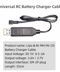 Handy Universal RC Charger Cable with SM 2P Connector Plug for juicing up 3.7V 1S Lipo batteries and 3.6V 3S NiMH NiCD packs