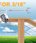 12 Pairs Marine Grade T316 Stainless Steel Cable Railing Kit For Three Sixteenths Inch Wire Rope with toggle turnbuckles on deck