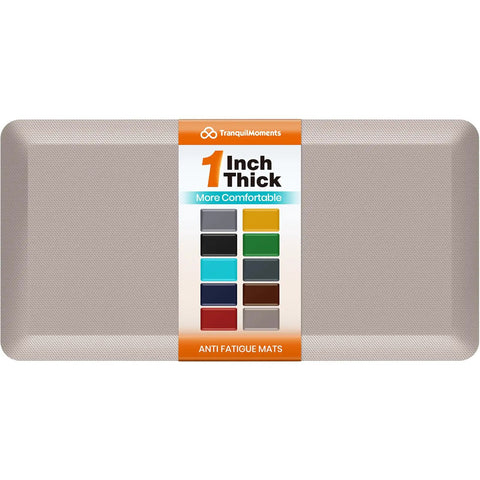 Ultra Thick 1 Inch Anti Fatigue Kitchen Mat 20 By 39 Inches Non Slip Waterproof Floor Mat For Standing Desk Kitchen Sink And Home Office Khaki