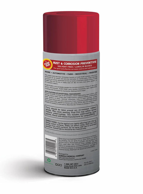 11.75 Oz Aerosol Rust And Corrosion Preventive Lubricant Spray For Metal Surfaces That Won't Dry Out, Penetrant And Lubricant, Long Lasting Protection For Cars, Machinery And Tools, Room Temperature Storage, Case Of 12 Recommended, rear label view