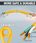 Heavy Duty Outdoor Extension Cord 200 Ft 12 Gauge 3 Wire Waterproof SJTW with Lighted End and flexible design detail