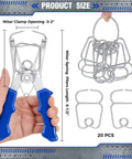 22 Piece Miter Spring Clamps Kit With Spring Loaded Pliers, 20 Clamps And Storage Ring For Woodworking, Trim, Frames And Moldings