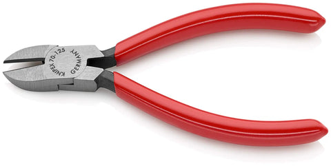 Slim Head Diagonal Cutting Pliers 125mm With Razor Sharp Edges And 62 HRC Hardness For Clean Cuts On Soft And Hard Wire shown with red handles