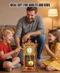 Pendulum Clock Building Blocks Kit For Adults And Kids, 751-Piece LEGO-Compatible Set with real clock feature displayed in living room