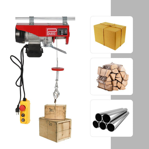 Huge 1763 Lbs Max Load Mini Electric Hoist Winch With Emergency Stop And 2 Heavy Duty Straps For Overhead Towing Garage Lifting Jobs That Are Totally Awesome with remote control and lifted boxes.