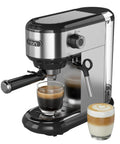 Barista Grade 20 Bar Espresso Machine With Milk Frother For Ground Coffee Compact Stainless Steel Coffee Maker