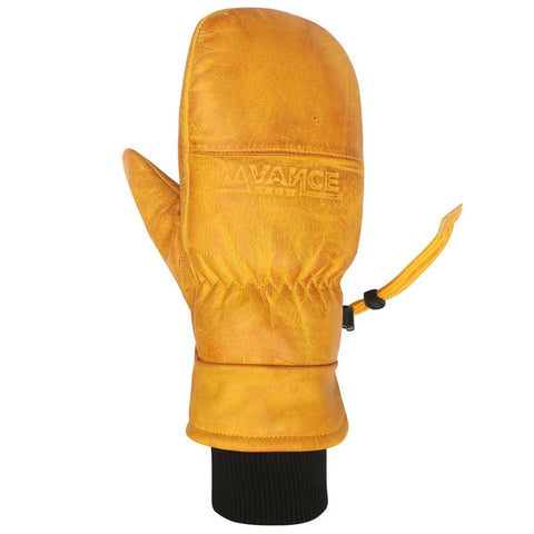 Leather Winter Mittens For Men Ultra Warm Premium Leather Cold Weather Gear Windproof Abrasion Resistant Tan Large