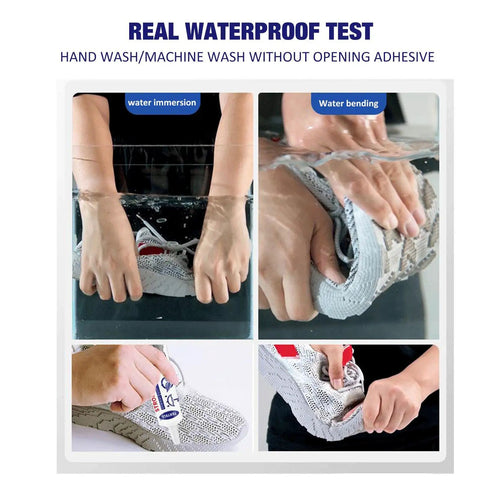 Shoe Glue Repair Adhesive For Sneakers And Boots Waterproof Clear Quick Dry Strong Bond demo in water immersion and bending test