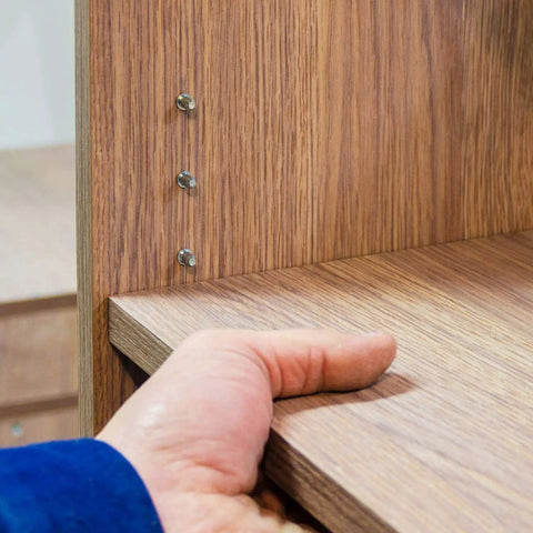 Heavy Duty Shelf Pins 120 Pack Nickel Plated Furniture Shelf Supports 5 Millimeter X 16 Millimeter in use supporting shelf