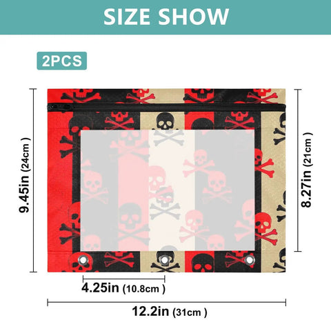 Zippered Coupon Binder Organizer With Stripes And Skull Crossbones Design For Deals On The Go Fits Standard 3 Ring Binders size shown
