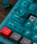 Retro 87 Key Wireless Mechanical Keyboard Hot Swap Silky Linear Switches with transparent keycaps and red CTRL key