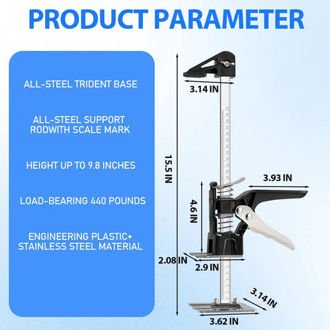 Heavy Duty Arm Lift Jack Duo Pack Moves Loaded Furniture Like A Charm Handles 440 Lbs, steel base and parts, measures 15.5 x 4.6 inches.