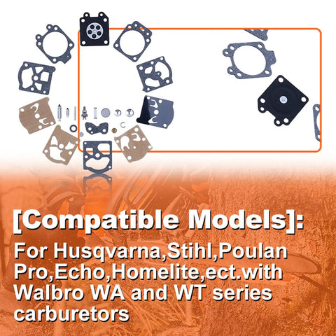 Carburetor Rebuild Kit For Walbro K20-WAT Fits Husqvarna 450 Rancher 455 460 Chainsaws Stihl 026 Echo Poulan Pro