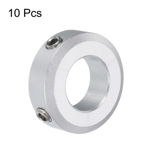 10 Piece Set Screw Collars 17mm Bore Aluminum Shaft Collars 32mm OD 10mm Thick Beefy Clamp Collar Stop for Linear Rod Guides