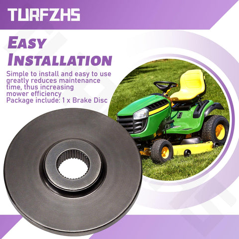 Beefed Up Brake Disc For Wide Range Mower Models Compatible With MTD Cub Cadet Craftsman next to green lawn mower