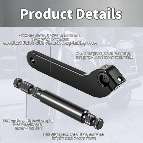 2Pc Stainless Steel Inner Shifter Lever Shaft Kit For Harley Touring 1984 2016 Road King Electra Glide Street Glide Ultra Limited Black Built To Last And Ready For Any Ride Replacement For 33709 82A And 33718 82B, black shaft and lever
